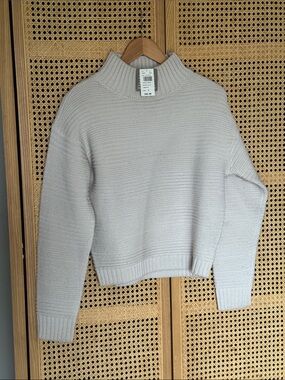 Women's Cream Mock Neck Knit Sweater